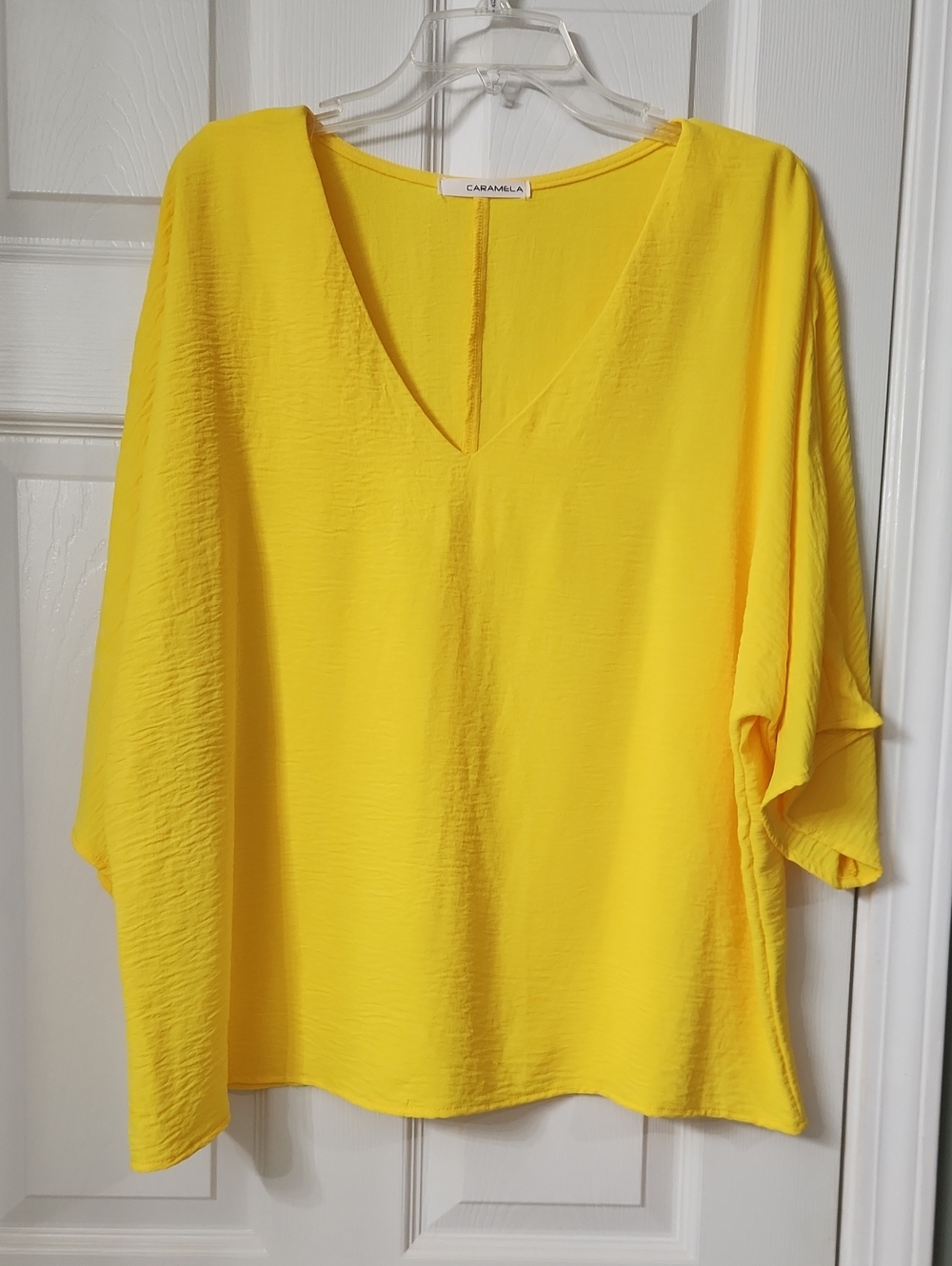 Caramel Women's V-Neck Yellow Blouse